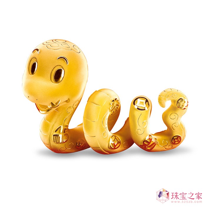 六福珠寶2013千家報喜金蛇系列擺件 Q版設計萌翻人